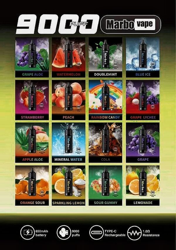 馬博 MARBO BAR 9000 PUFFS  一次性抛棄式電子煙 14ml/3%尼古丁