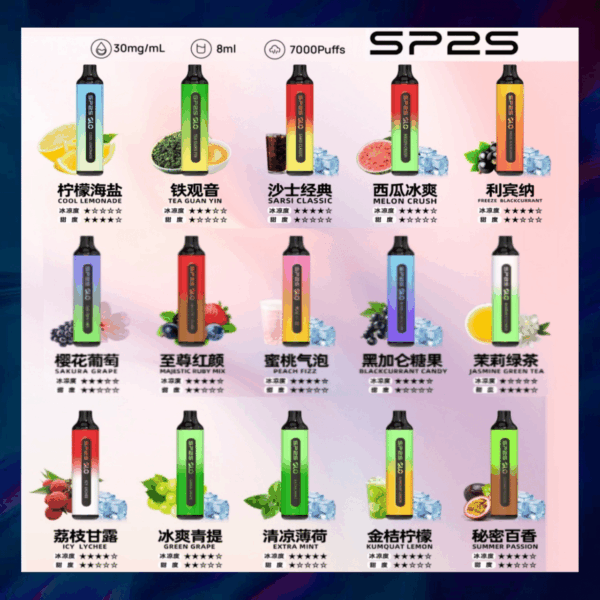新品上市 SP2S 7000 PUFFS 一次性抛棄式